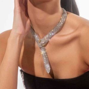 Acessórios Personalidade Hip Hop Exagerated Decote Moda Sexy Completo Diamante Cobra Colar