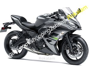 Kawasaki için Vücut Kaplama Kiti 650R ER 6F 2017 2018 2019 ER-6F 17 18 19 ER6F 650 Siyah Gri Bodyworks Abs Fairings Enjeksiyon Kalıp