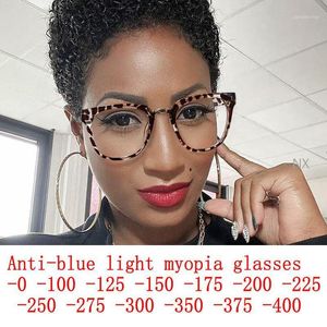 Солнцезащитные очки анти синий светлый кот глазные дамы 2021 рецепт на рецепте очки миопии женщин увеличительное компьютерная рамка противоту усталости очки NX