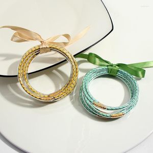 Bileklik Flatfoosie 5 PCS/SET TÜM HAVA JELLLE Bangles Bilezikler Halat Dolgulu Silikon Yuvarlak Bowknot Bileklik Moda Mücevheratbangle Kent22