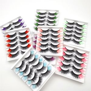 Göz ucu Renk İmitasyon Vizon Kirpikler Toptan Bir Çeşitli Doğal Üç Boyutlu Yarım Gözler Yanlış Kirpik Sahne Makyajı