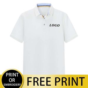 Cust High End Team Office Polo Gömlek Özelleştirilmiş Şirket En İyi Baskılı İşlemeli Metin Resimleri Moda Stili Bölünmüş Hem 220712