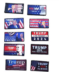 9*5cm Donald Trump 2024 Patches bordados Art Crafts Crachá Patch Emblema Tático Braçadeiras Roupas Acessórios