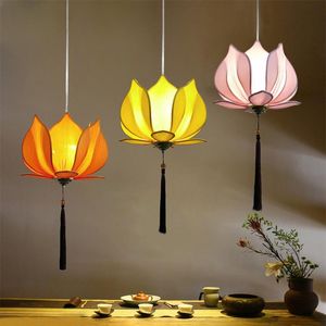 Lâmpadas pendentes de lustre de lótus japonês iluminação de lustre