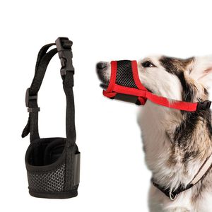 Focinho de cão nylon focinho macio anti-morda latindo malha segura animais respiráveis ​​capa de boca para cães pequenos médios grandes dh-rl002
