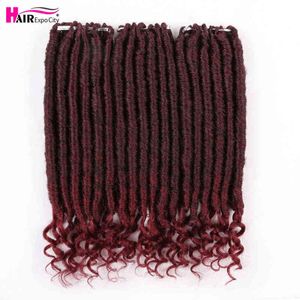12 -дюймовый 2x богиня Faux Locs Crochet Hair Ombre Curly Synthetic Praind Extensions для африканских женщин Expo City 220610