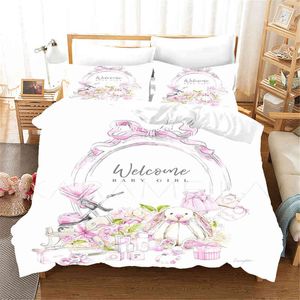 Ev Tekstil Oyuncak Ayı Çiçek Desen Yatak Seti Basit Yatak Yatık Kılıfı Çocuklar Yetişkin Yatak Odası Dekorasyon