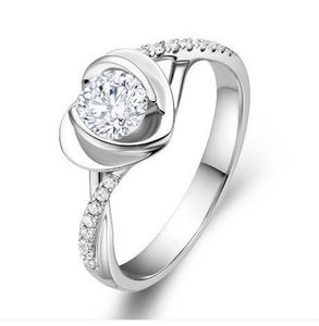 Fashion Exquisite Hollow Love Female Ring Fashion Open Ring Boutique Handmade Diamond Party Wedding Ring Gift