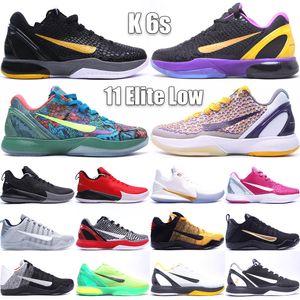 Мужские баскетбольные кроссовки Bryant 6 Protro 11 Elite Low Designer Think Pink White Del Sol Mambacita Sweet Prelude Grinch Кроссовки Mamba Focus Размер 40-46