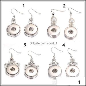 Charm Küpe Takı Moda 10 Çift/Lot DIY 12mm Snap Düğmeleri Küpe Kadınlar ve Erkekler Zencefil Noosa Yığın Oval Kolye Kolye Metal D