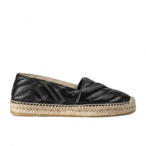 2022 Kadın Terlik Sıradan Ayakkabı Vintage Platform Espadrilles Kız Buzağı Bej Web Moda Klasik Kahverengi Çiçek Düz Alt Ayakkabı Boyutu 36-42 Kutu #ESP-05