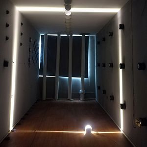 Pencere Işık RGB LED merdiven tüneli DMX512 Dekorasyon Lambası Duvar Montajı Gece Lambası Açık Otel Koridorları Ana Sayfa