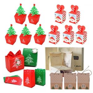 Hediye Sargısı Huhule 2022 Merry Noel Şeker Kutuları Noel Baba Kardan Adam Elk Kağıt Kutu Pişirme Yemek Paketleme Çantaları Kerst Yıl Malzemeleri