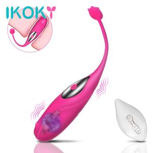 Ikoky Anal Clitoris стимуляция вибрации яиц для взрослых продуктов эротические подарки сексуальные игрушки для женщин беспроводной пульт дистанционного дистанционного вибратора.