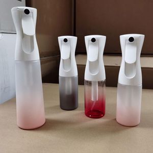 Püskürtücü şişeleri 200 ml 300 ml plastik tetik atomizasyon yüksek basınçlı kuaför ince sis sürekli sprey şişeleri
