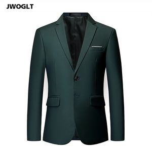 Bahar Sonbahar Yeni Kore Stilleri Erkek Blazer Sıradan İnce Fit Blazer Ceket Basit Tasarım Basit Tasarım Siyah Beyaz Blue Suit Blazers 210412