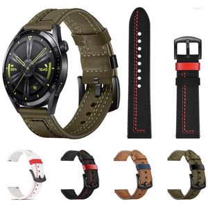 Huawei için Deri Band İzle GT 3 2 46mm 42mm Runner Strap Sports For Bracelet Pro 2E Watchband 20mm 22mm HELE22