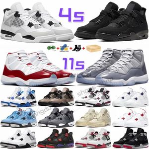 Jumpman 4 Erkekler Basketbol Ayakkabıları ile 11 Erkek Bayan Sneakers 4s Siyah Kedi Beyaz Oreo Üniversitesi Mavi Kızılötesi Kaktüs Jack Soğuk Gri 11s
