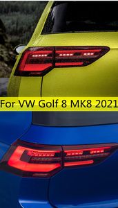 Otomatik arka lamba Golf 8 LED arka lambası 2021 MK8 DRL ters dönüş sinyali fren sis arka lambaları montajı