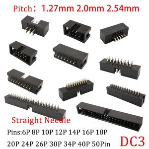 Diğer Aydınlatma Aksesuarları 10 PCS DC3 Konektör Dip başlığı perdesi 1.27 mm 2.0mm 2.54mm ISS Erkek Soketi Düz Pim Çift aralıklı IDC JTAG Kutusu