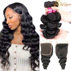Brazilian Loose Wave Bundles With Closure Brazilian Human Hair Weave 3 Bundles With Closure Brazillian Hair Remy Hair Extension
