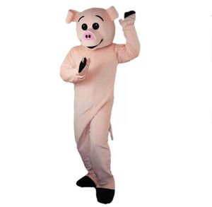 Розовые костюмы талисмана свиньи для взрослых Цирк Рождество Halloween Outfit Необычное платье для взрослых для усадки