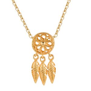 Подвесные ожерелья для ловцов мечты модные ретро -кокер с длинными цепными ожерельем украшения для женщин для женщин с песком золотые ожерелья