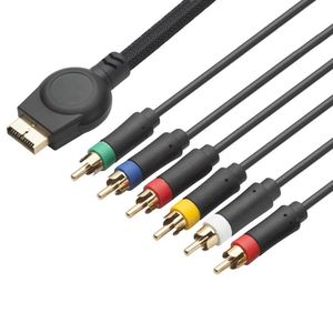 1.8m/6ft altın kaplamalı çok bileşenli AV kablosu PlayStation 2 için 2 3 PS3 PS2 Oyun Kablo Oyunları Aksesuarları TV Ses Kurşun Örgülü Kablolar Bağlantı