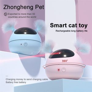 Pet Kedi Oyuncak Elektrikli LED Lazer Interaktif Oyuncaklar Roly-Poli Robot Dalma Tüy Akıllı Otomatik Oyuncaklar Kedi Malzemeleri 220423