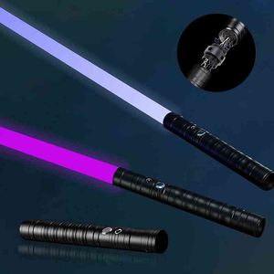 80 см мини светильники RGB 7 цвета изменения металлической ручкой лазерный меч тяжелый дуэльный звук два в одном свете Saber косплей этап реквизит G220414