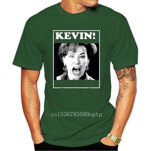 Мужские футболки Кевин мама дома один, забавный рождественский черная футболка, подарок, высококачественные футболки, мужчины, o nece tee round crazy plus sizemen's