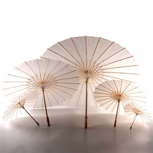 60pcs Bridal Wedding Parasols White Paper Umbrellas Beauty Items Chinese Mini Craft Umbrella Diameter 60cm