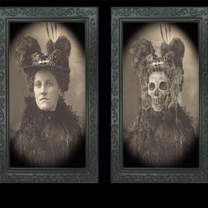 Decoração de festa 3d Ghost Picture Frame Halloween Prop Supplies de artesanato Decoração Mudança de rosto Retrato Movitador Po