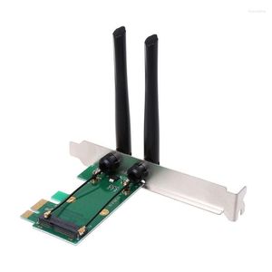 Компьютерные кабели разъемы беспроводная сетевая карта Wi-Fi Mini PCI-E Express к адаптеру 2 антенна внешний ПК планшет ноутбук