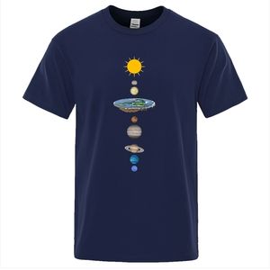Космическая солнечная система планеты печатать мужчина футболка негабаритная свободная одежда обычная рукава T Рубашки мужская мода повседневная футболка 220617