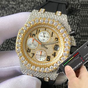 Дизайнерские часы Watch Moissanite Royal Gold смешанный серебряный шейон пропуск test Men Diamonds Качество автоматическое механическое движение роскошное полное полное