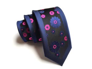 Seda magro homens laços moda 6cm skinny stripe ponto floral gravata para homens tecidos vestuário formal festa de casamento 02