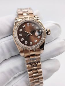 Novos estilos 26 mm Moda Relógios femininos Mecânico automático 2813 Movimento Completo Pulseira de aço inoxidável Relógios de pulso com bisel de diamante Relógios de pulso femininos de alta qualidade