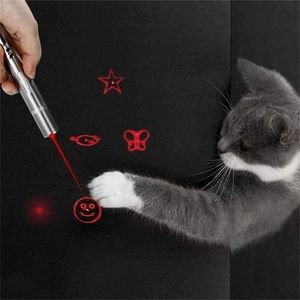 3-в-1 Pet Laser Pointer Cat Toy USB Rechargable Red Dot Light Funny Chaser Stick Interactive Pen 220510