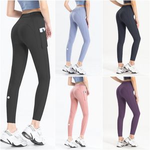 LL-CK005 Kadın Yoga Kıyafetleri Pantolonlar Sıska Pantolon İnce Tasarılar Tulun Spor Spor Salonu Uzun Pantolon Elastik Bel Çalışıyor