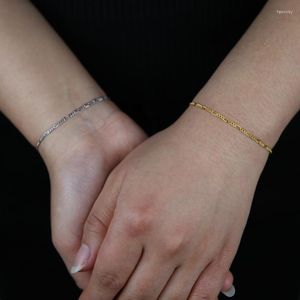 Cadeia de link Real 925 Sterling Silver 2mm Gold/prata Lado completo Figaro Bracelete para mulher Man moda Casamento Presentes de Natal Jóias Fawn22