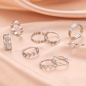 Stainless Steel Women s Ring Simple Heart Butterfly Moon Phase Geometric Finger Rings Wedding Gift for Lover Wholesale 220719