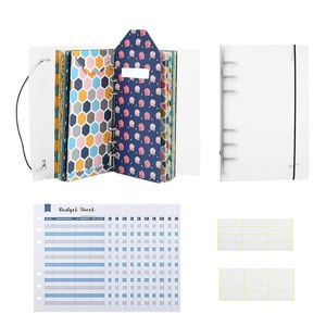 Gift Wrap 27 Piece A6 Plastic Folder Budget Cash Envelope System Planning Expenditure Sheet And Labels For Bills Notepad