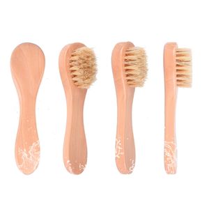 Escova facial de limpeza, cerdas de madeira, cabelo, ferramenta de massagem facial, limpeza profunda, produto de lavagem da pele, escovas de cuidados com a pele 047