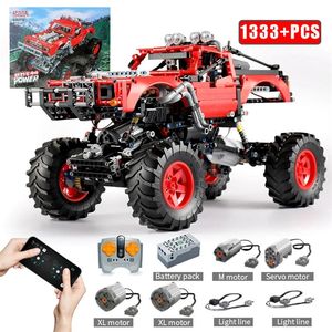 City Red Buggy Remote Control Off Road Car Building Blocks All Terrain Technical Vehicle MOC Bricks APP Sets Toys For Kids Gifts 220715