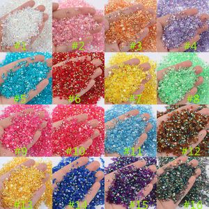 4mm não-hotfix Flatback Rainbow Jelly Resin Rhinestones Gemtone Crafts Makeup Nail Art Tumblers Diy Decoration Telefone móvel Diamante de adesivo 2500pcs