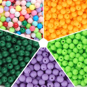 100 шт./Лот DIY Candy Color Ball Lose Bead для ювелирных изделий из браслетов ожерелье для волос Кольцевое кольцо