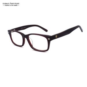 Модные солнцезащитные очки рамы очков с большими квадратными линзами ацетатная рамка Женщины темно -красные очки с гибкой шарнирные очки WW946 C4FA