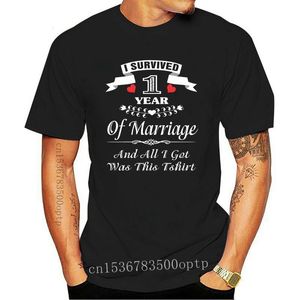 Мужские футболки 1-й годовщина футболка 1 год свадебный брак подарок женщин бренд лучшая рубашка хараджуку сексуальная женщина интересна