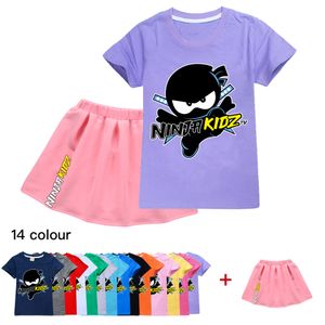 Kızlar tişört etek takım elbise sweatshirt gül kısa petticoat setleri bebek çocuk pamuk pamuklu genç üstleri pembe a-line elbise giysileri